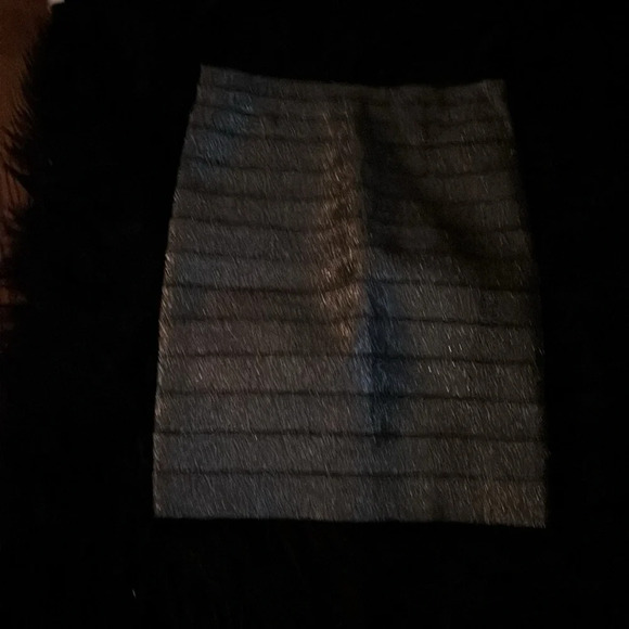 REISS Metallic silver Elastic high waisted bandage skirt Sz 6 - Picture 4 of 14